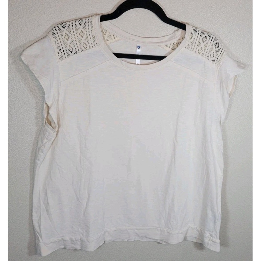 KÜHL Women's Short Sleeve Tee Lace Shoulder Detail XL